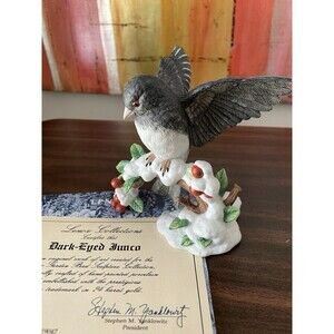 Lenox Garden Bird Collection Dark-Eyed Junco Porcelain Figurine 1991 w/ box COA
